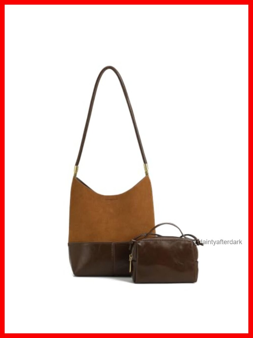 Small Faux Suede Hobo Shoulder Bag Women Vintage Underarm Mini Purse